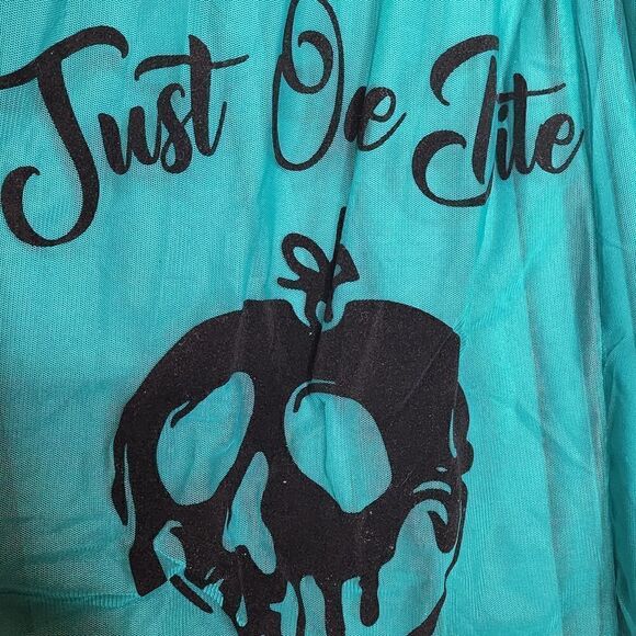 6X 30W Torrid Black Teal Disney Villains Set Gingham Poplin Top Tulle Skirt Midi - Picture 12 of 16